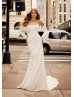 Strapless Ivory Pleated Satin Unusual Wedding Dress